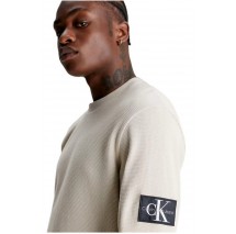 CALVIN KLEIN JEANS WAFFLE LS TEE ΜΠΛΟΥΖΑ ΑΝΔΡΙΚΗ BEIGE