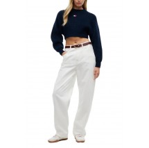 TOMMY JEANS CROP BADGE SWEATER ALPACA ΜΠΛΟΥΖΑ ΠΛΕΚΤΗ ΓΥΝΑΙΚΕΙΑ NAVY