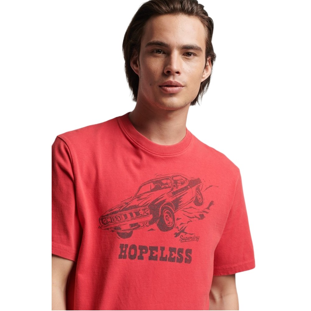 T-SHIRT OVIN VINTAGE CROSSING LINES BK TEE ΑΝΔΡΙΚΟ SUPERDRY RED