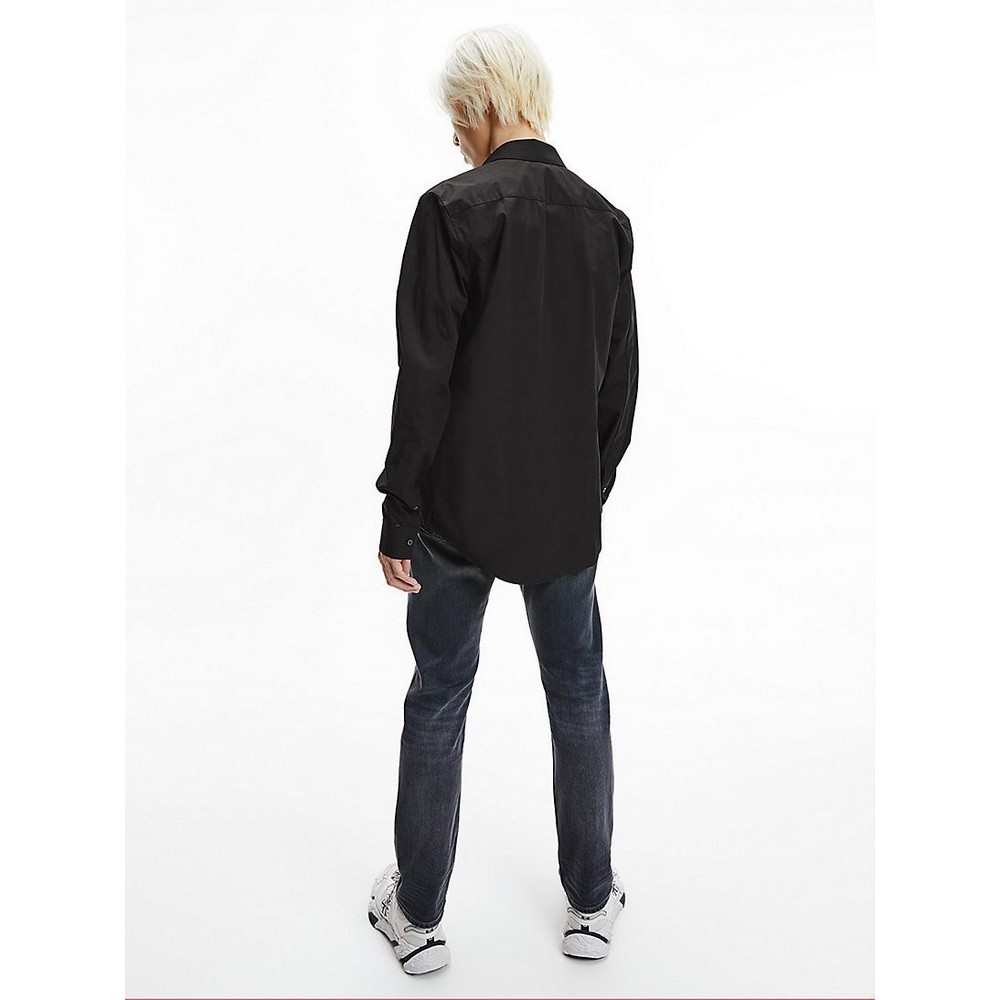 CALVIN KLEIN JEANS CK CHEST LOGO SLIM STRETCH SHIRT ΠΟΥΚΑΜΙΣΟ ΑΝΔΡΙΚΟ BLACK CALVIN KLEIN JEANS CK CHEST LOGO SLIM STRETCH SHIRT ΠΟΥΚΑΜΙΣΟ ΑΝΔΡΙΚΟ BLACK
