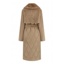GUESS JOLE FAUX FUR MIX NYLON COAT ΠΑΛΤΟ ΓΥΝΑΙΚΕΙΟ BEIGE