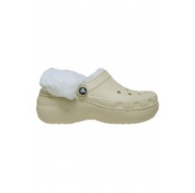CROCS CLASSIC PLATFORM FUZZ LINED CLOG 212854 ΠΕΔΙΛΟ ΓΥΝΑΙΚΕΙΟ ECRU