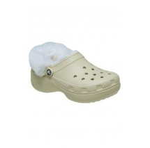 CROCS CLASSIC PLATFORM FUZZ LINED CLOG 212854 ΠΕΔΙΛΟ ΓΥΝΑΙΚΕΙΟ ECRU