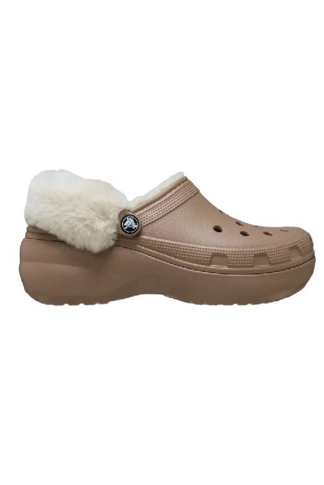 CROCS CLASSIC PLATFORM FUZZ LINED CLOG 212854 ΠΕΔΙΛΟ ΓΥΝΑΙΚΕΙΟ LATTE