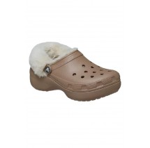 CROCS CLASSIC PLATFORM FUZZ LINED CLOG 212854 ΠΕΔΙΛΟ ΓΥΝΑΙΚΕΙΟ LATTE