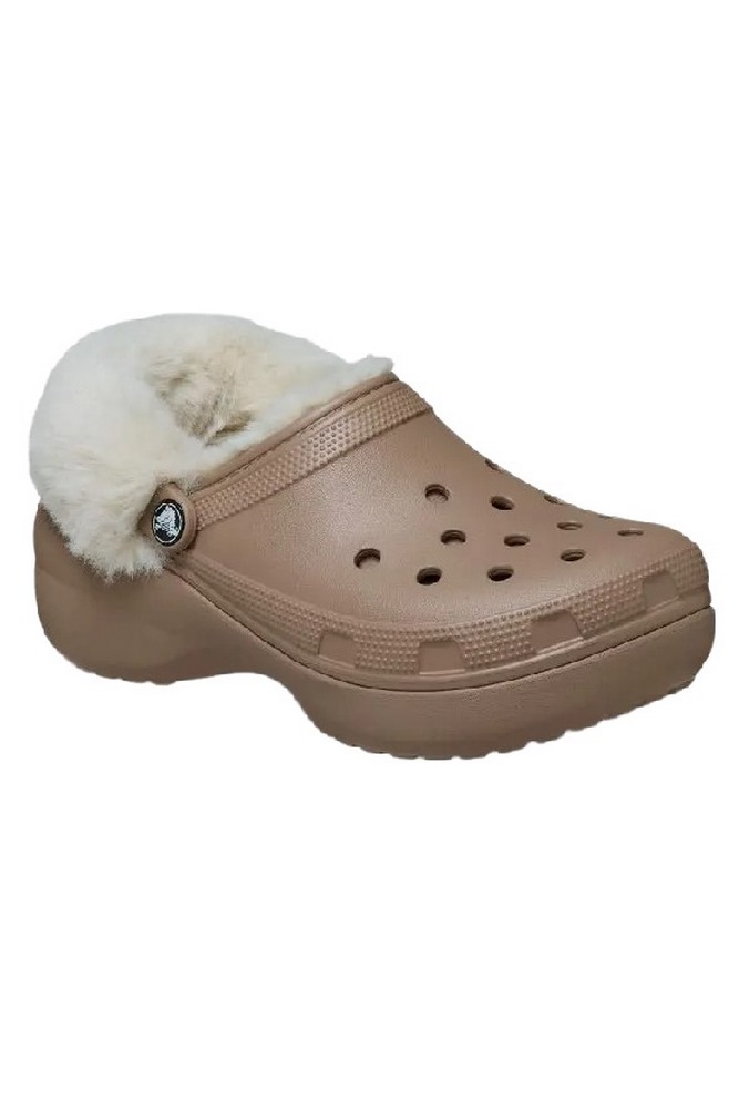CROCS CLASSIC PLATFORM FUZZ LINED CLOG 212854 ΠΕΔΙΛΟ ΓΥΝΑΙΚΕΙΟ LATTE