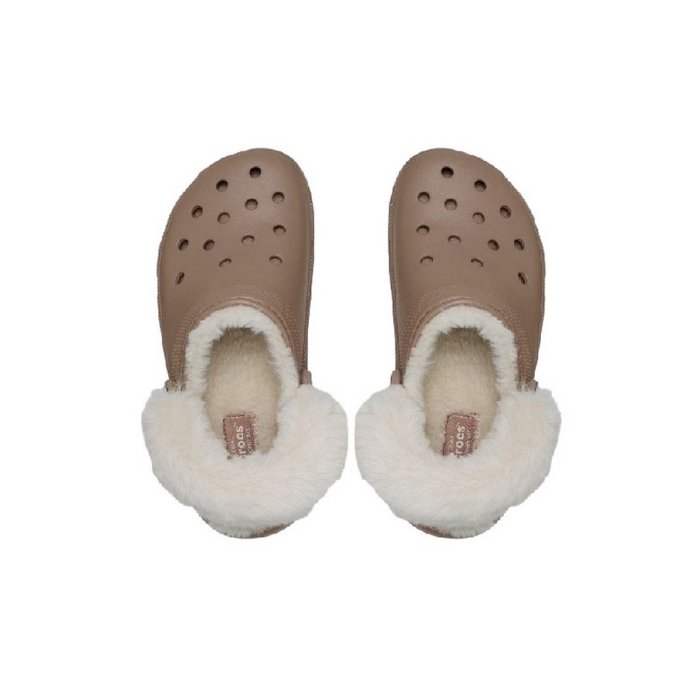 CROCS CLASSIC PLATFORM FUZZ LINED CLOG 212854 ΠΕΔΙΛΟ ΓΥΝΑΙΚΕΙΟ LATTE