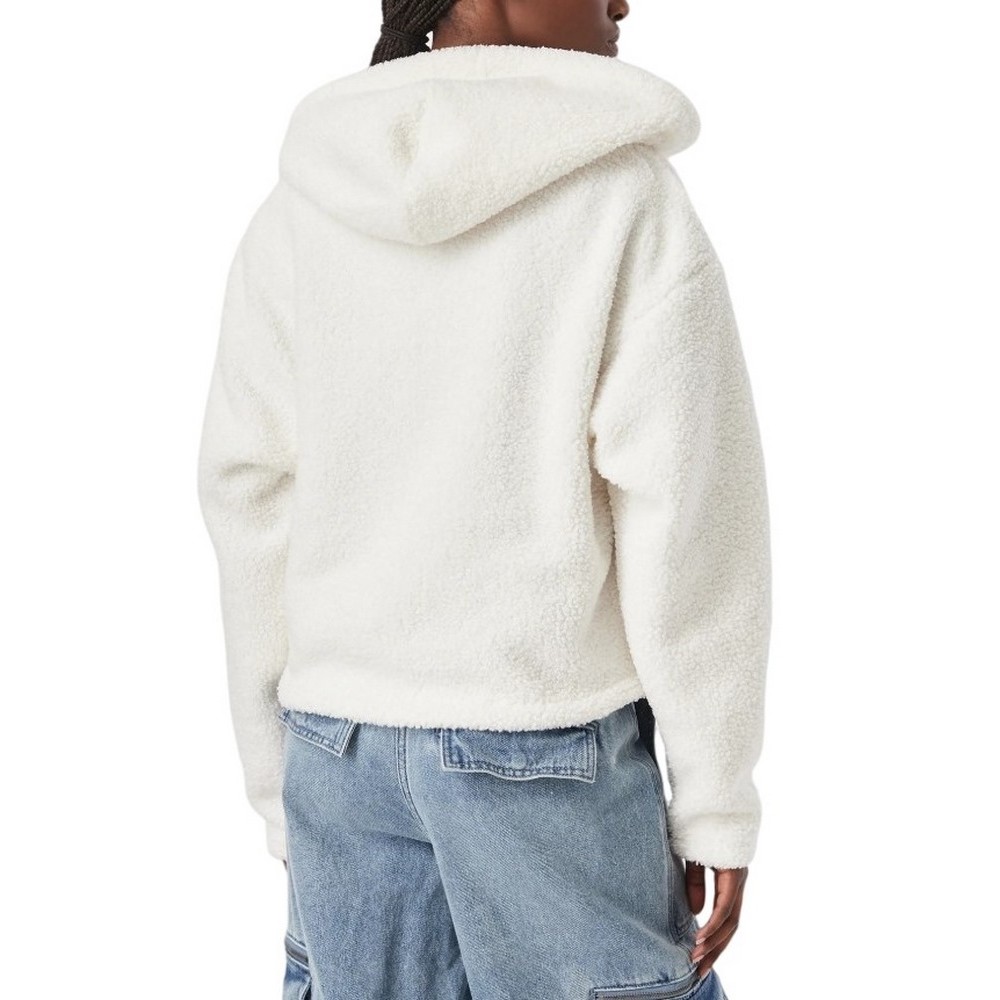 TOMMY JEANS TEDDY HOODED ZIP THRU EXT ΖΑΚΕΤΑ ΓΥΝΑΙΚΕΙΑ OFF WHITE