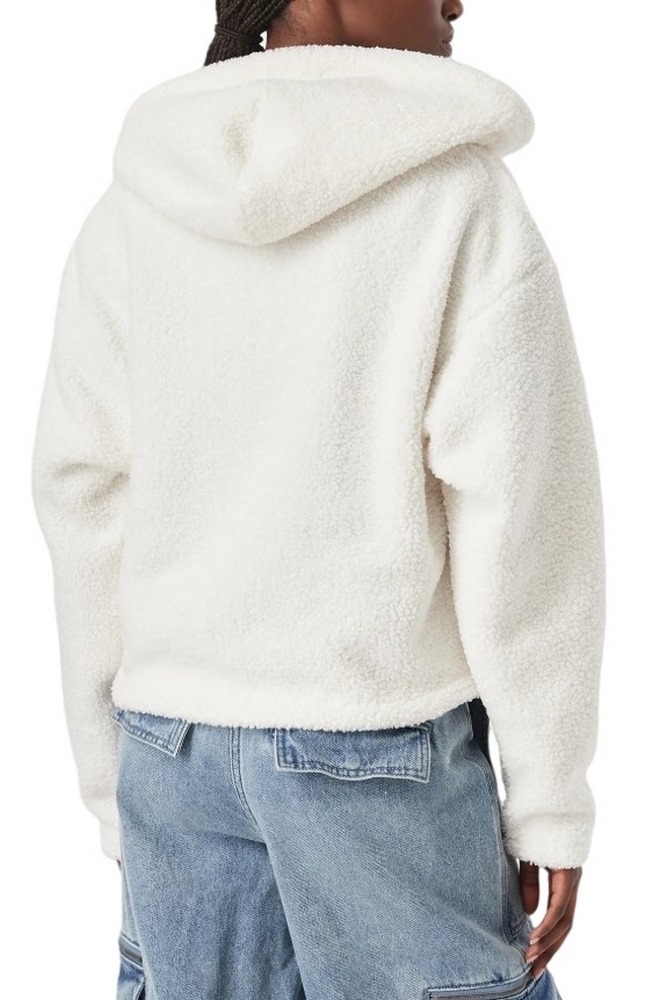 TOMMY JEANS TEDDY HOODED ZIP THRU EXT ΖΑΚΕΤΑ ΓΥΝΑΙΚΕΙΑ OFF WHITE