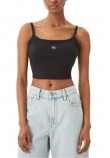 CALVIN KLEIN JEANS SL WOVEN LABEL 2X2 BABY RIB CROP ΤΟΠ ΓΥΝΑΙΚΕΙΟ BLACK