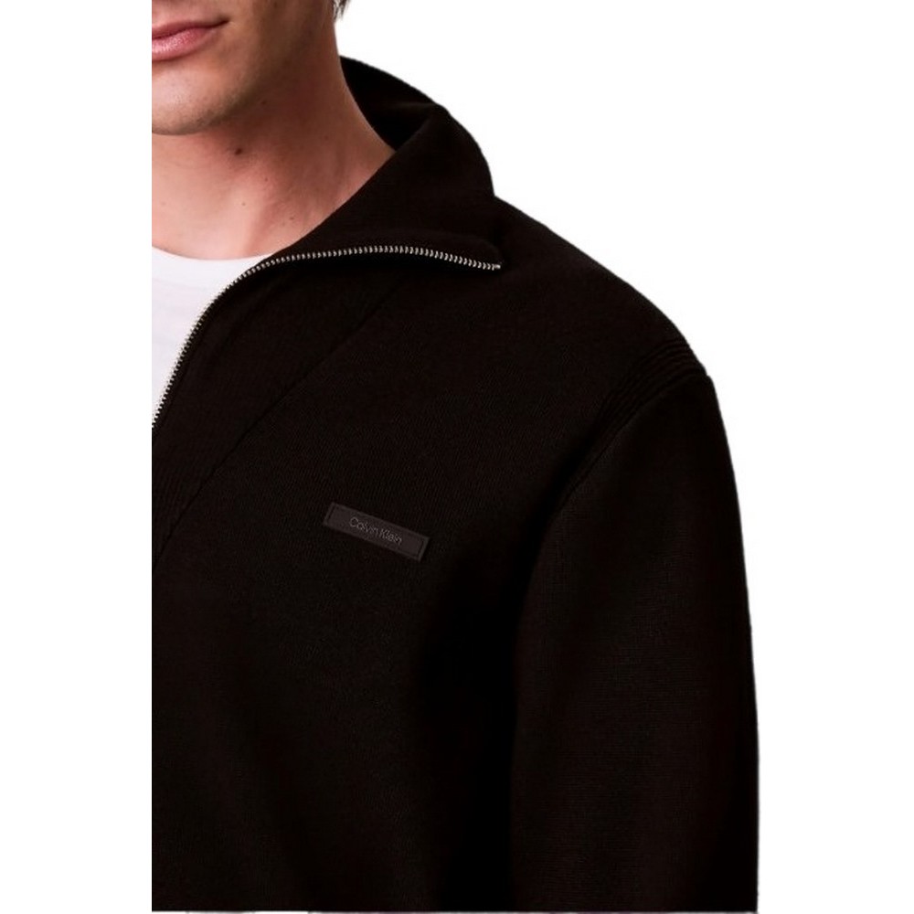 CALVIN KLEIN JEANS LS SNOWY TECH KNIT QZ SWEATER 14 ΜΠΛΟΥΖΑ ΠΛΕΚΤΗ ΑΝΔΡΙΚΗ BLACK