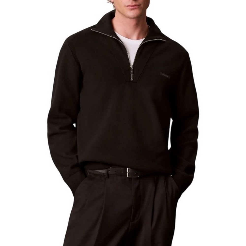 CALVIN KLEIN JEANS LS SNOWY TECH KNIT QZ SWEATER 14 ΜΠΛΟΥΖΑ ΠΛΕΚΤΗ ΑΝΔΡΙΚΗ BLACK