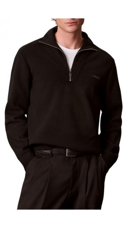 CALVIN KLEIN JEANS LS SNOWY TECH KNIT QZ SWEATER 14 ΜΠΛΟΥΖΑ ΠΛΕΚΤΗ ΑΝΔΡΙΚΗ BLACK