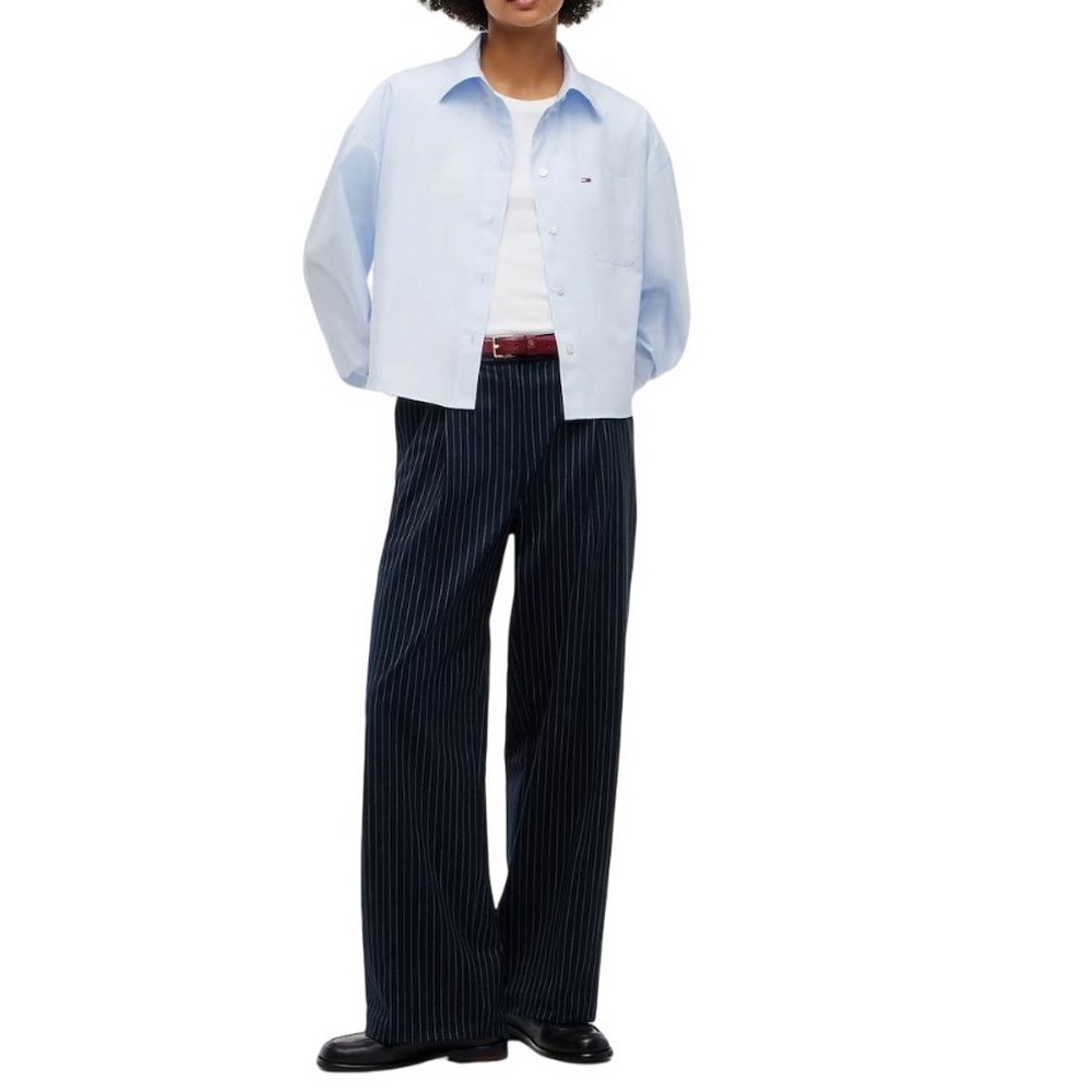TOMMY JEANS OVS CRP ESSENTIAL SHIRT EXT ΠΟΥΚΑΜΙΣΟ ΓΥΝΑΙΚΕΙΟ CIEL
