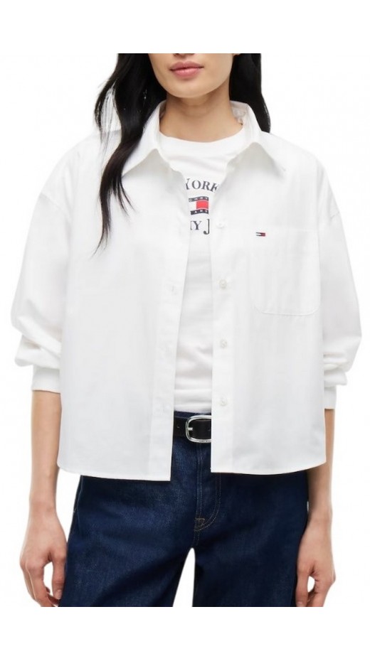 TOMMY JEANS OVS CRP ESSENTIAL SHIRT EXT ΠΟΥΚΑΜΙΣΟ ΓΥΝΑΙΚΕΙΟ ECRU