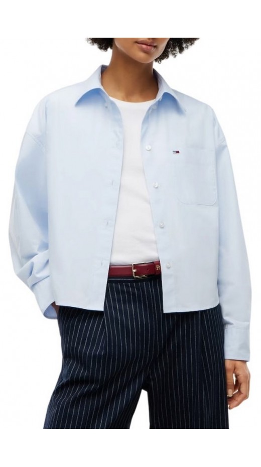 TOMMY JEANS OVS CRP ESSENTIAL SHIRT EXT ΠΟΥΚΑΜΙΣΟ ΓΥΝΑΙΚΕΙΟ CIEL