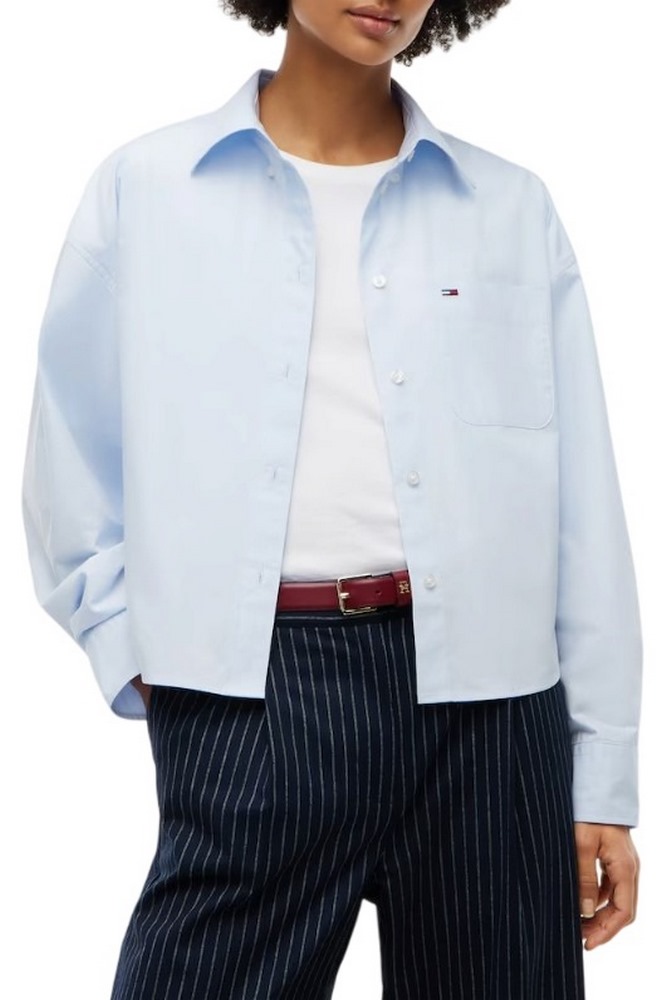 TOMMY JEANS OVS CRP ESSENTIAL SHIRT EXT ΠΟΥΚΑΜΙΣΟ ΓΥΝΑΙΚΕΙΟ CIEL