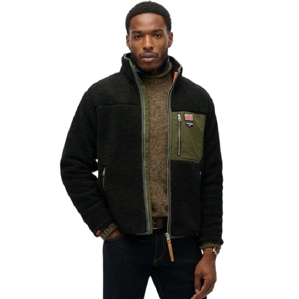 SUPERDRY D2 OVIN VINTAGE RETRO FULL ZIP FLEECE ΖΑΚΕΤΑ ΑΝΔΡΙΚΗ BLACK