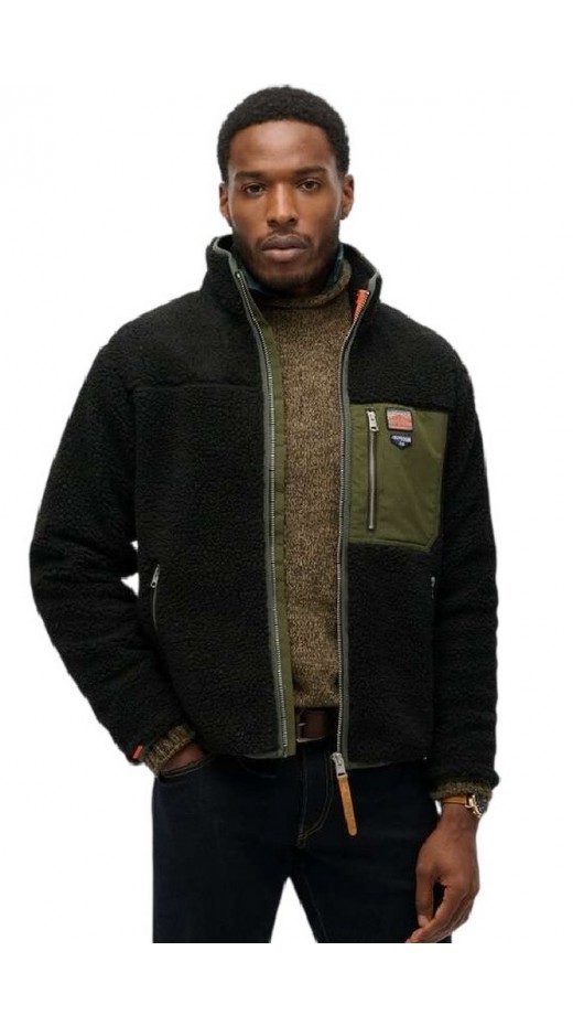 SUPERDRY D2 OVIN VINTAGE RETRO FULL ZIP FLEECE ΖΑΚΕΤΑ ΑΝΔΡΙΚΗ BLACK