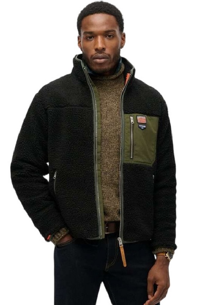 SUPERDRY D2 OVIN VINTAGE RETRO FULL ZIP FLEECE ΖΑΚΕΤΑ ΑΝΔΡΙΚΗ BLACK