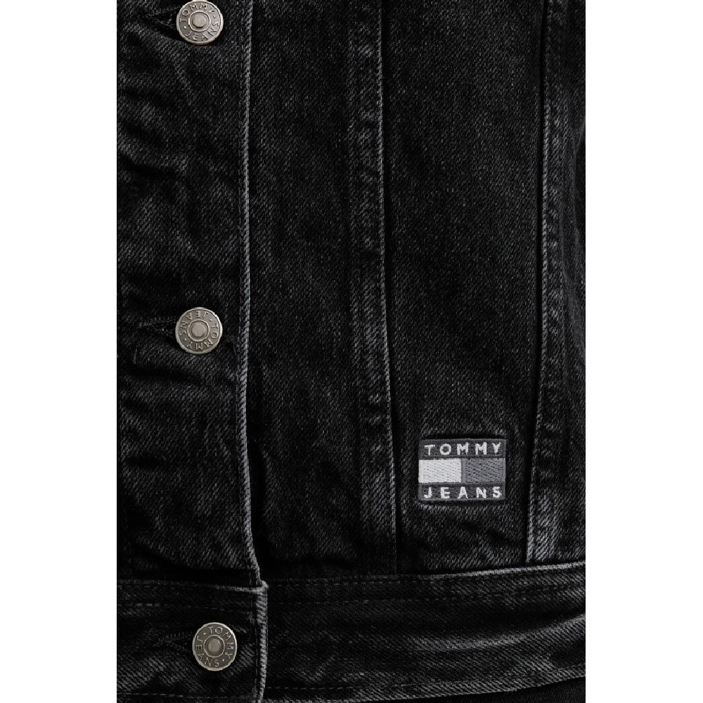 TOMMY JEANS OVSZ TRCKR JKT FLAG EI6081 EXT ΤΖΙΝ ΜΠΟΥΦΑΝ ΓΥΝΑΙΚΕΙΟ DENIM BLACK