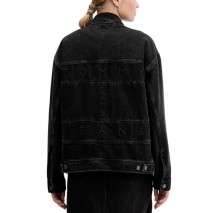 TOMMY JEANS OVSZ TRCKR JKT FLAG EI6081 EXT ΤΖΙΝ ΜΠΟΥΦΑΝ ΓΥΝΑΙΚΕΙΟ DENIM BLACK