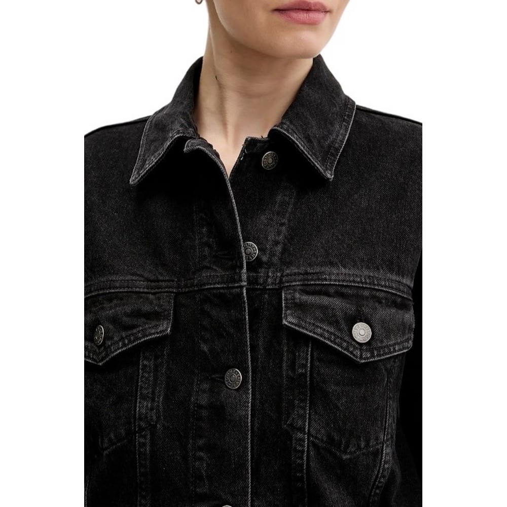 TOMMY JEANS OVSZ TRCKR JKT FLAG EI6081 EXT ΤΖΙΝ ΜΠΟΥΦΑΝ ΓΥΝΑΙΚΕΙΟ DENIM BLACK