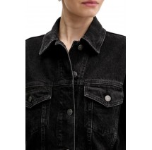 TOMMY JEANS OVSZ TRCKR JKT FLAG EI6081 EXT ΤΖΙΝ ΜΠΟΥΦΑΝ ΓΥΝΑΙΚΕΙΟ DENIM BLACK