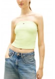 TOMMY JEANS SLIM SH BANDEAU RIB ΤΟΠ ΓΥΝΑΙΚΕΙΟ LIME