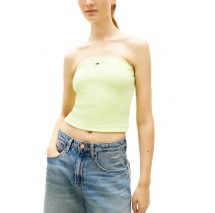 TOMMY JEANS SLIM SH BANDEAU RIB ΤΟΠ ΓΥΝΑΙΚΕΙΟ LIME
