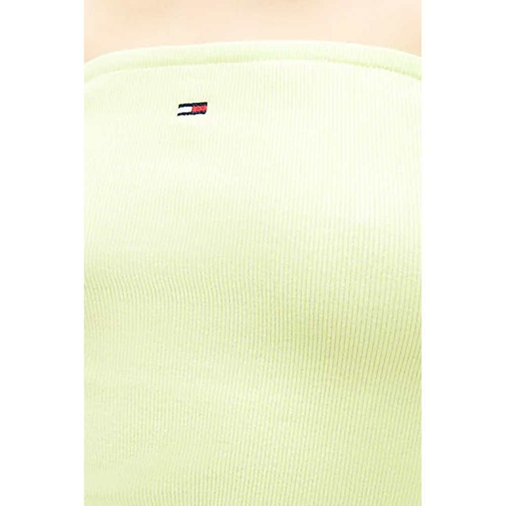 TOMMY JEANS SLIM SH BANDEAU RIB ΤΟΠ ΓΥΝΑΙΚΕΙΟ LIME