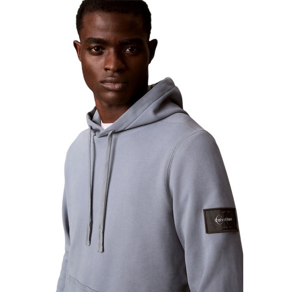 CALVIN KLEIN JEANS EU 350TERRY BADGE HOODIE ΜΠΛΟΥΖΑ ΦΟΥΤΕΡ ΑΝΔΡΙΚΗ STEEL GRAY
