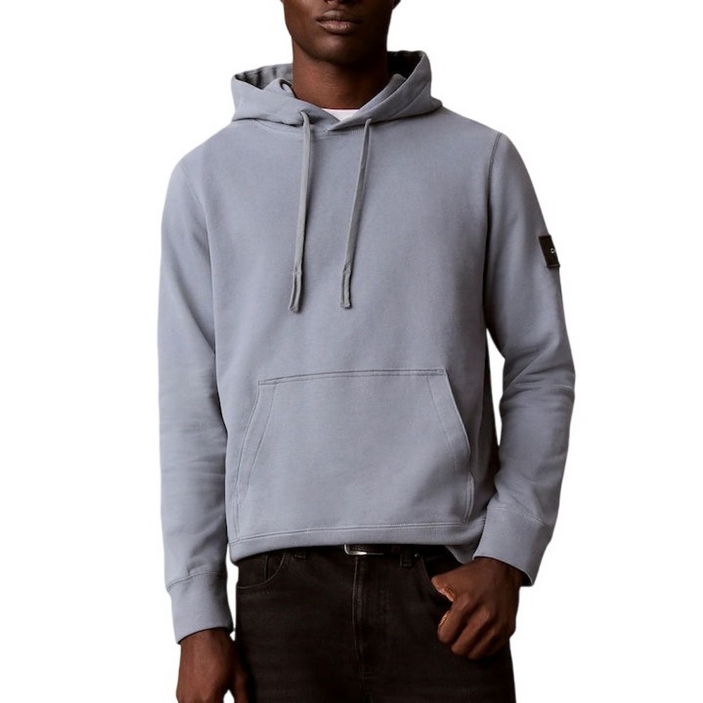 CALVIN KLEIN JEANS EU 350TERRY BADGE HOODIE ΜΠΛΟΥΖΑ ΦΟΥΤΕΡ ΑΝΔΡΙΚΗ STEEL GRAY