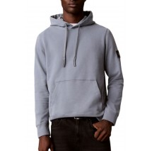 CALVIN KLEIN JEANS EU 350TERRY BADGE HOODIE ΜΠΛΟΥΖΑ ΦΟΥΤΕΡ ΑΝΔΡΙΚΗ STEEL GRAY