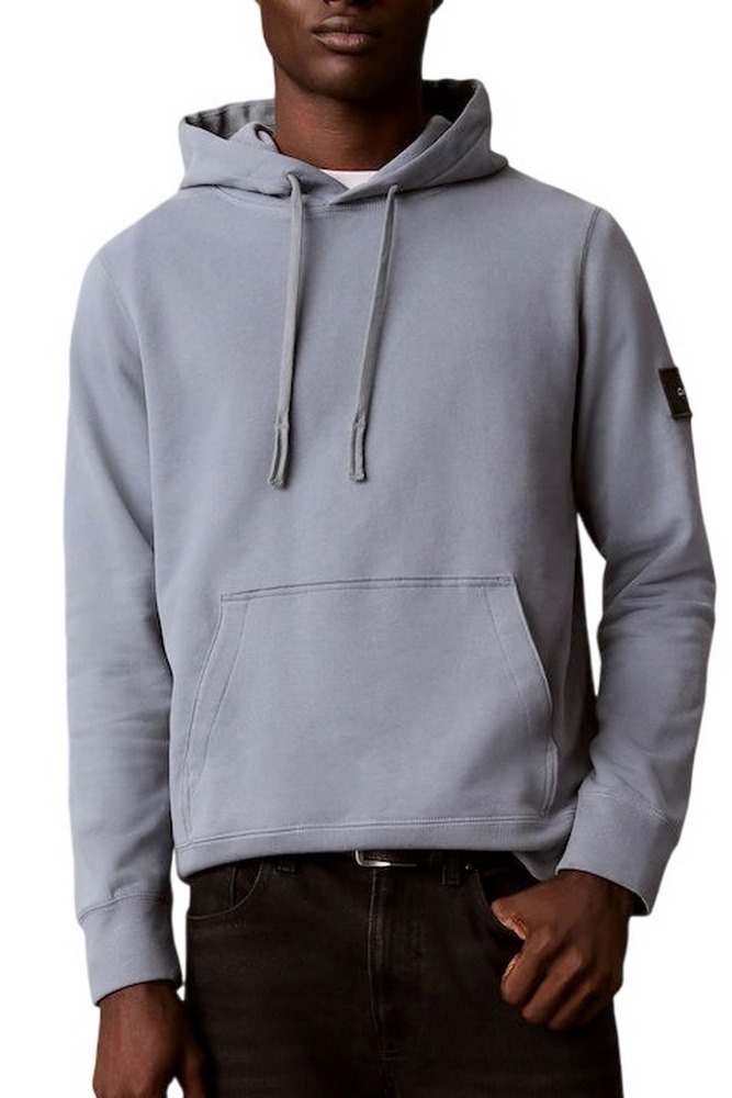 CALVIN KLEIN JEANS EU 350TERRY BADGE HOODIE ΜΠΛΟΥΖΑ ΦΟΥΤΕΡ ΑΝΔΡΙΚΗ STEEL GRAY