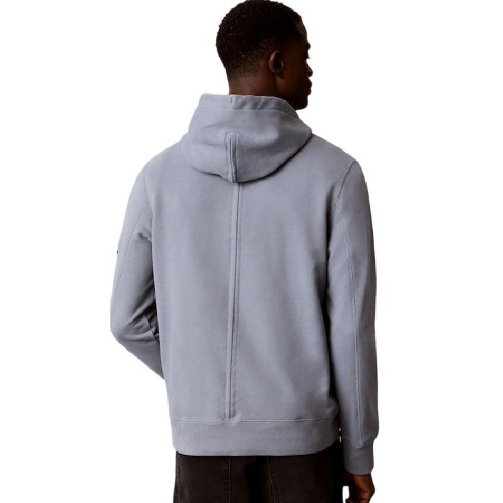 CALVIN KLEIN JEANS EU 350TERRY BADGE HOODIE ΜΠΛΟΥΖΑ ΦΟΥΤΕΡ ΑΝΔΡΙΚΗ STEEL GRAY