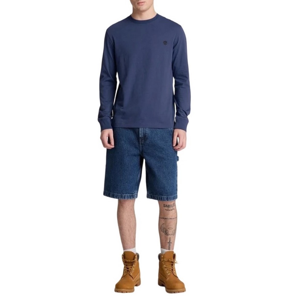 TIMBERLAND TREE EMBROIDERED ΜΠΛΟΥΖΑ ΜΑΚΡΥΜΑΝΙΚΗ ΑΝΔΡΙΚΗ DARK BLUE