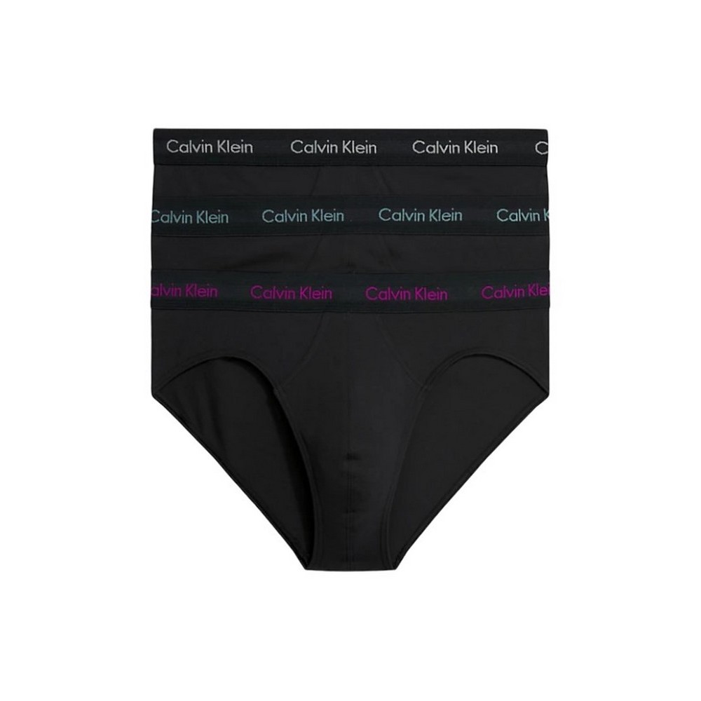 CALVIN KLEIN HIP BRIEF 3PK ΕΣΩΡΟΧΟ ΑΝΔΡΙΚΟ BLACK/FOUXIA