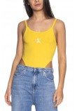 CALVIN KLEIN JEANS SEASONAL MONOGRAM HIGH LEG BODY ΚΟΡΜΑΚΙ ΓΥΝΑΙΚΕΙΟ YELLOW