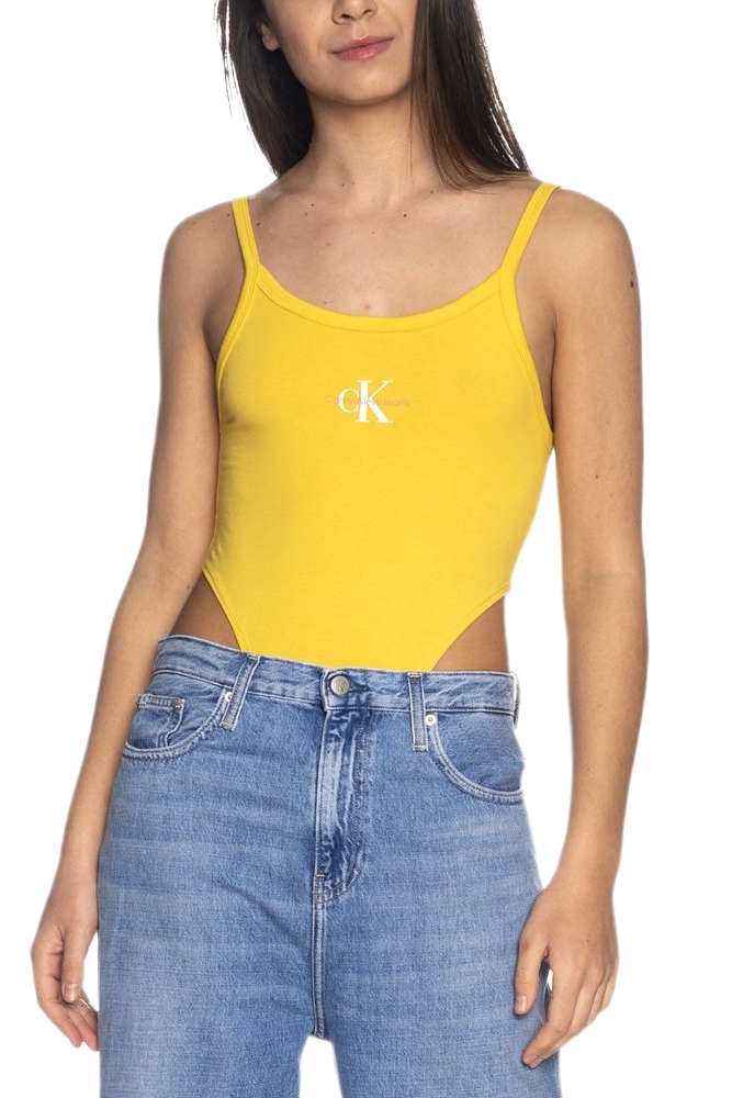 CALVIN KLEIN JEANS SEASONAL MONOGRAM HIGH LEG BODY ΚΟΡΜΑΚΙ ΓΥΝΑΙΚΕΙΟ YELLOW