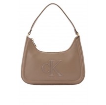 CALVIN KLEIN RAISED CK SMALL SHOULDER BAG ΤΣΑΝΤΑ ΓΥΝΑΙΚΕΙΑ TAUPE