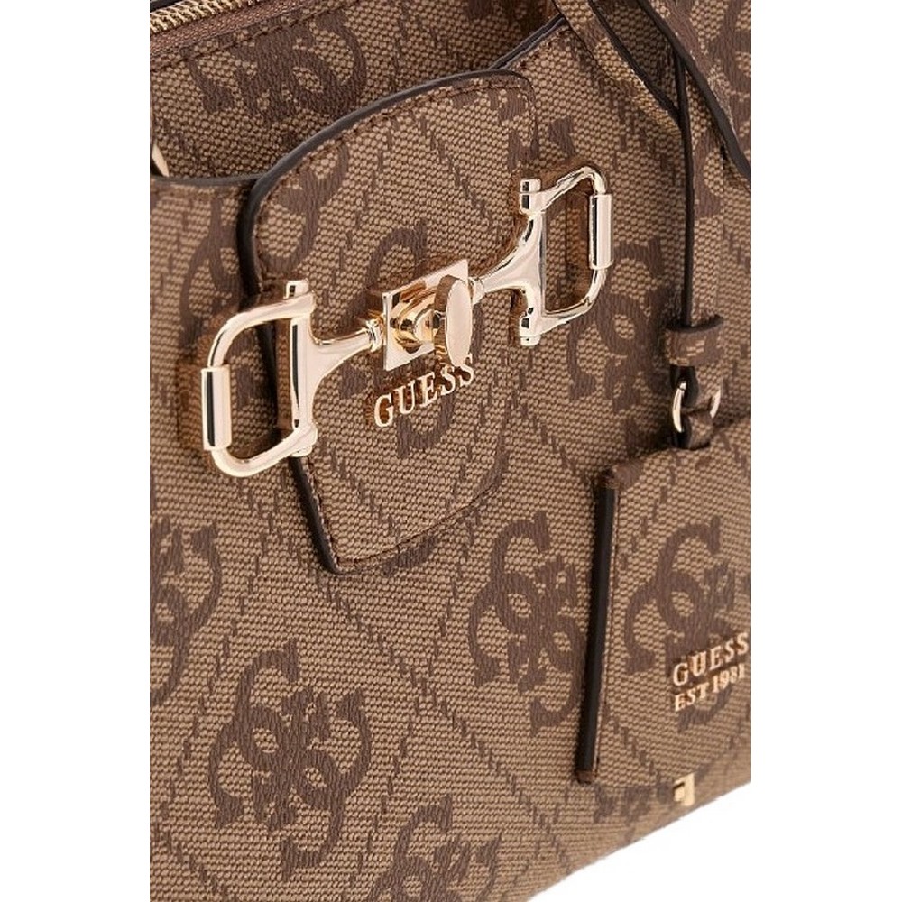 GUESS JANIE LOGO GIRLFRIEND SATCHEL ΤΣΑΝΤΑ ΓΥΝΑΙΚΕΙΑ LATTE
