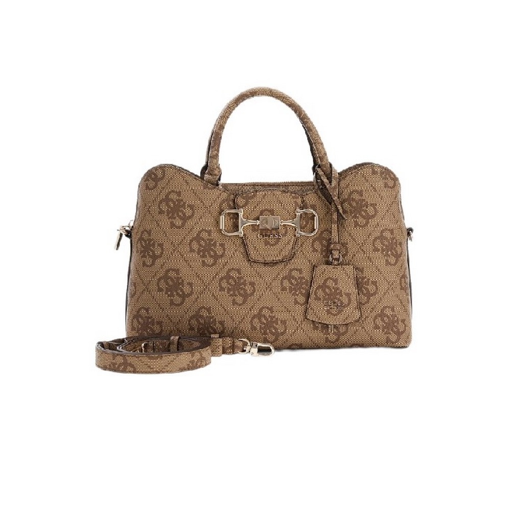 GUESS JANIE LOGO GIRLFRIEND SATCHEL ΤΣΑΝΤΑ ΓΥΝΑΙΚΕΙΑ LATTE