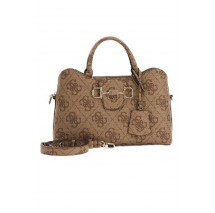 GUESS JANIE LOGO GIRLFRIEND SATCHEL ΤΣΑΝΤΑ ΓΥΝΑΙΚΕΙΑ LATTE