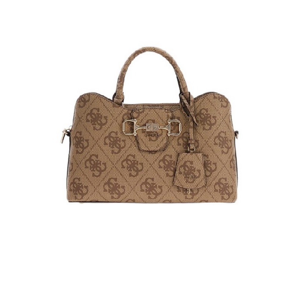 GUESS JANIE LOGO GIRLFRIEND SATCHEL ΤΣΑΝΤΑ ΓΥΝΑΙΚΕΙΑ LATTE