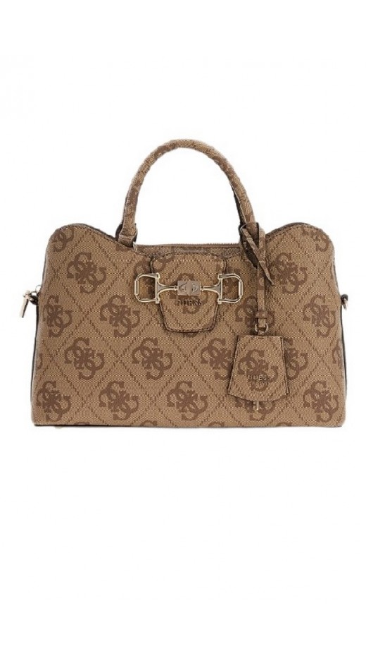 GUESS JANIE LOGO GIRLFRIEND SATCHEL ΤΣΑΝΤΑ ΓΥΝΑΙΚΕΙΑ LATTE