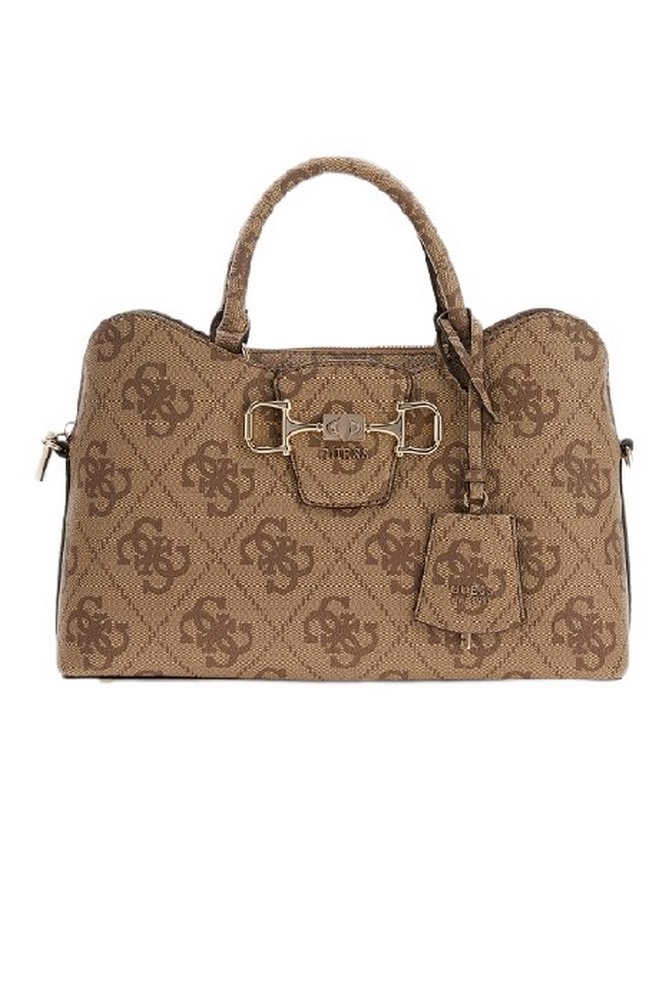 GUESS JANIE LOGO GIRLFRIEND SATCHEL ΤΣΑΝΤΑ ΓΥΝΑΙΚΕΙΑ LATTE