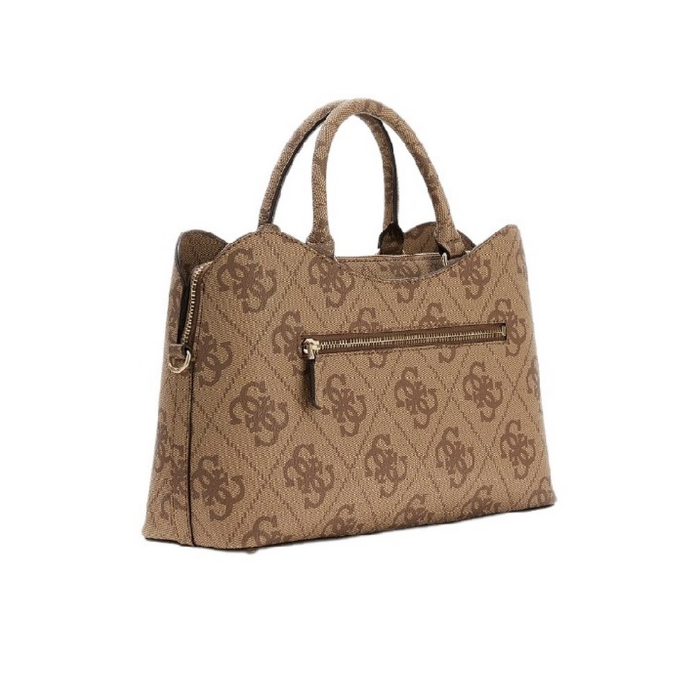 GUESS JANIE LOGO GIRLFRIEND SATCHEL ΤΣΑΝΤΑ ΓΥΝΑΙΚΕΙΑ LATTE