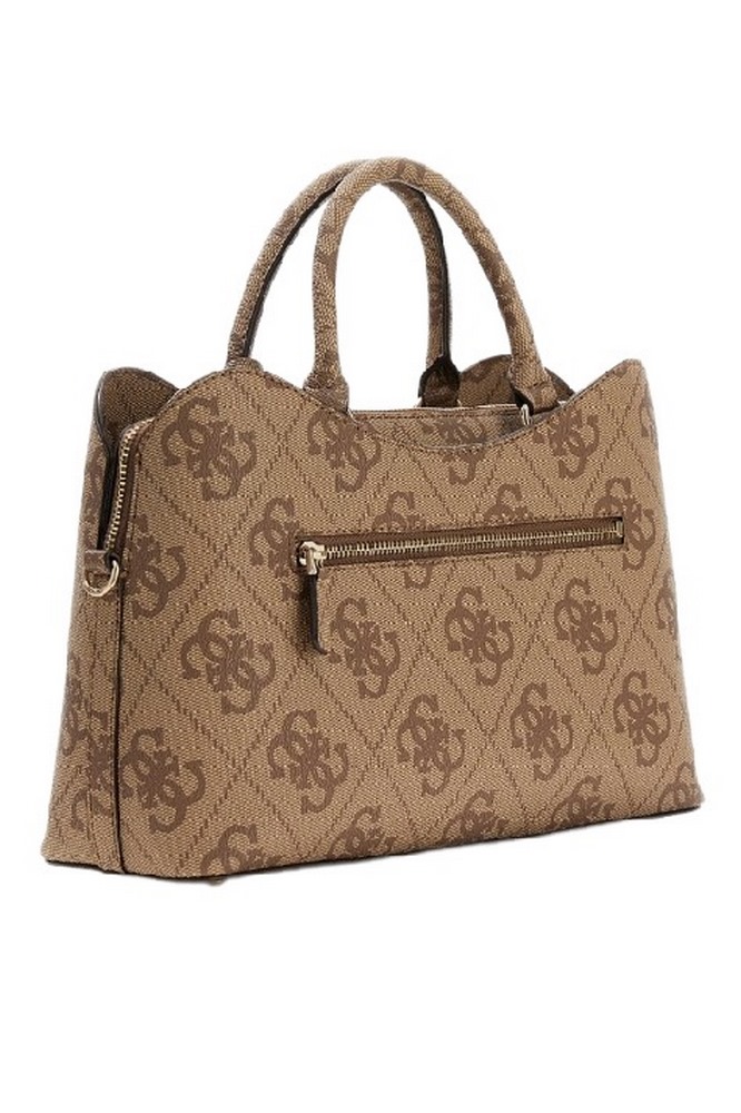 GUESS JANIE LOGO GIRLFRIEND SATCHEL ΤΣΑΝΤΑ ΓΥΝΑΙΚΕΙΑ LATTE