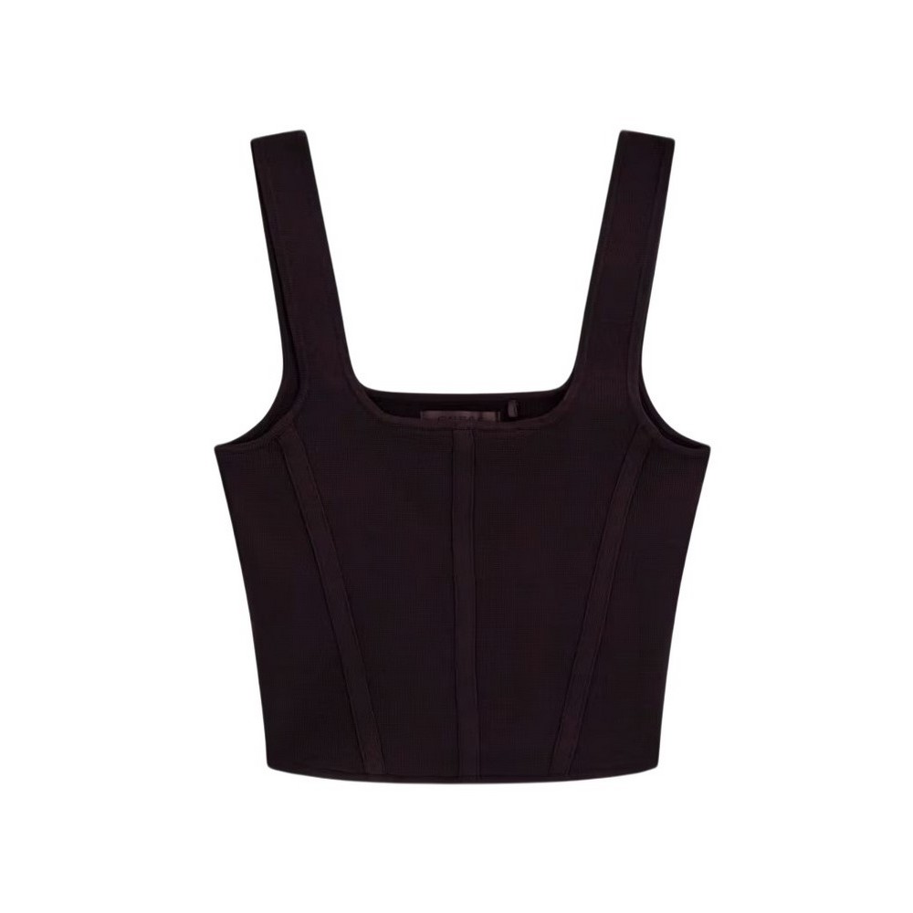 GUESS ESME CORSET TOP SWTR ΤΟΠ ΜΠΛΟΥΖΑ ΓΥΝΑΙΚΕΙΑ BROWN